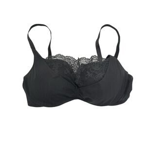 Victoria’s Secret 36DD Push Up Lined Supported Black Lace Applique Bra